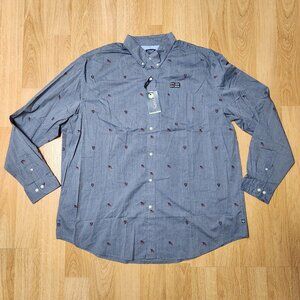 Chaps button front long sleeve shirt men sz 3XLT Newport Navy USA flag NWT $